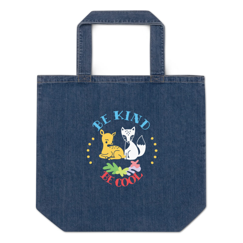 Organic denim tote bag