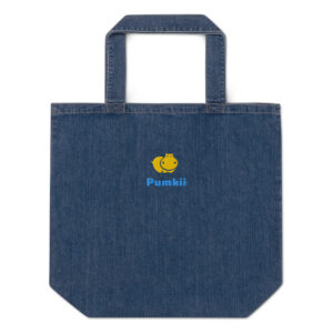 Organic denim tote bag